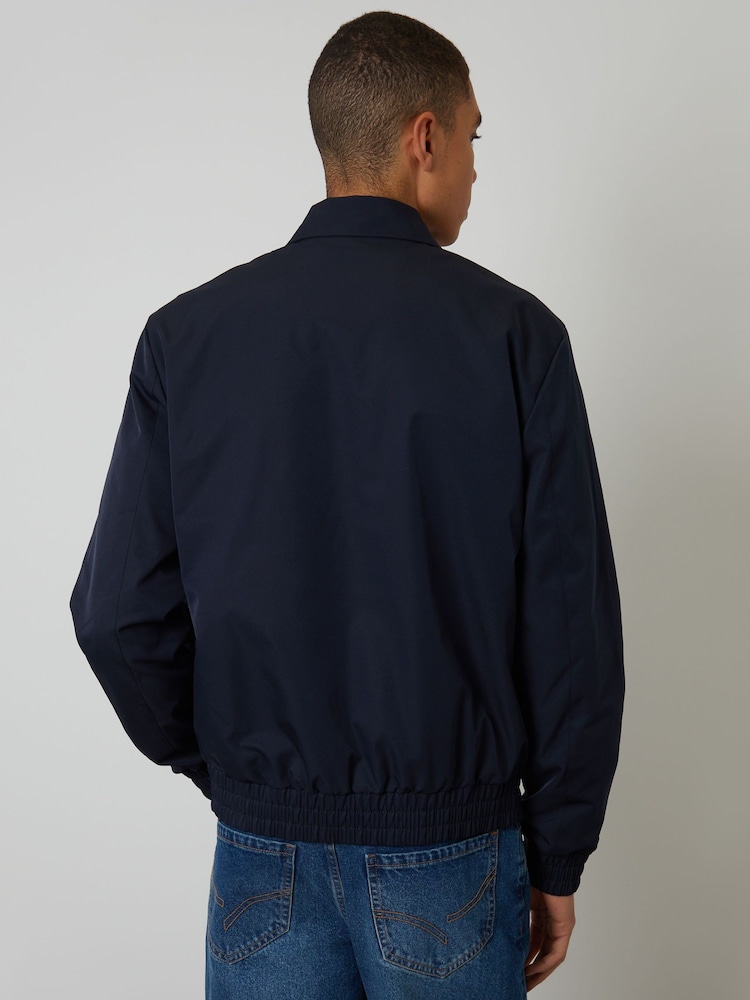 Albastru - Threadbare Showerproof Patch Pocket Zip Up Collared Jacket - Imaginea 2 din 4