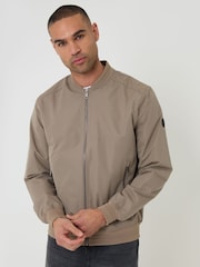 Taupe - Threadbare, waterdichte klassieke bomberjack - Afbeelding 5 van 5