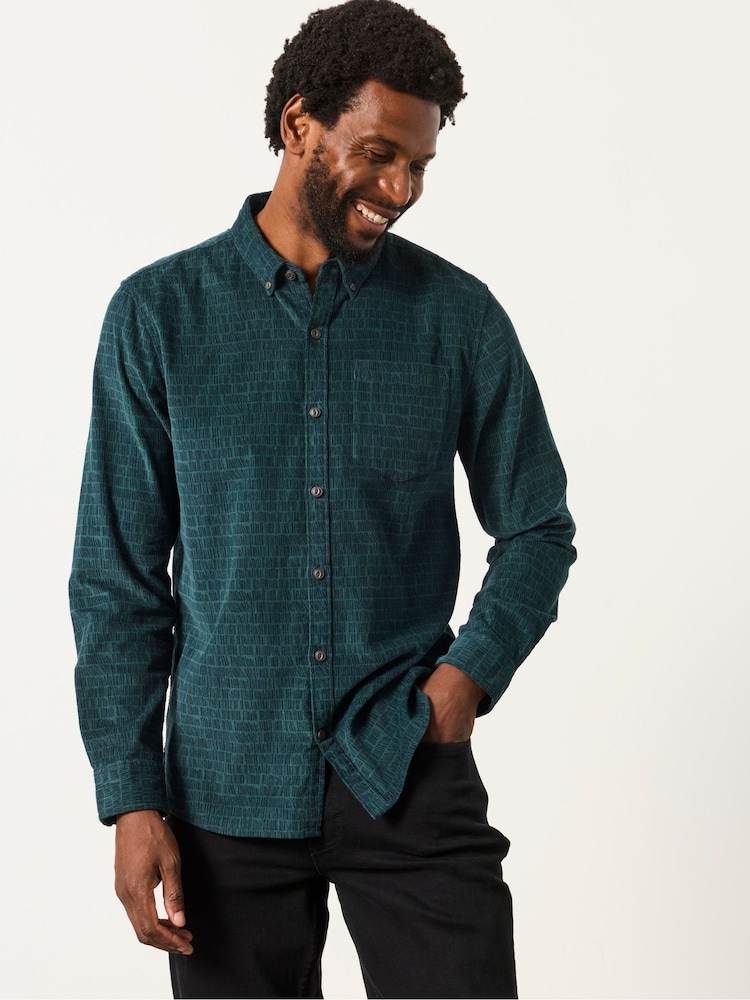 FatFace Teal Long Sleeve Cord Shirt - Image 1 of 6