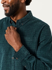 FatFace Teal Long Sleeve Cord Shirt - Image 4 of 6