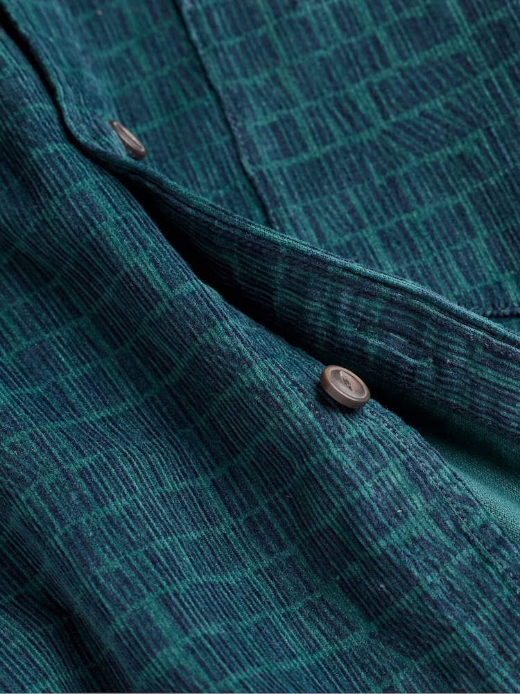 FatFace Teal Long Sleeve Cord Shirt - Image 6 of 6