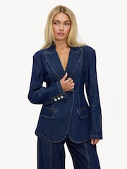 LOAVIES Blue Just Say You Love Me Denim Blazer - Image 1 of 4