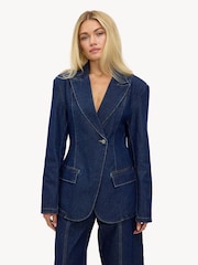 LOAVIES Blue Just Say You Love Me Denim Blazer - Image 3 of 4