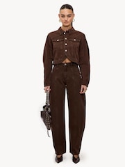 LOAVIES Walk Slow Glow Bright Balloon Leg Brown Jeans - Image 1 of 5