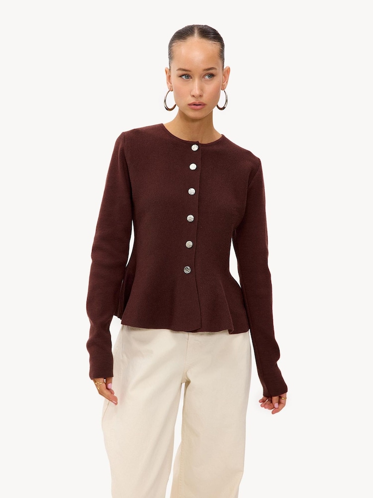 LOAVIES The Cosy Bean Brown Cardigan - Image 1 of 5 LOAVIES The Cosy Bean Brown Cardigan - Image 1 of 5