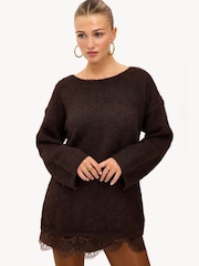 LOAVIES Soft Knit Long Sleeve Brown Jumper - תמונה 1 מתוך 5