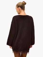 LOAVIES Soft Knit Long Sleeve Brown Jumper - תמונה 3 מתוך 5