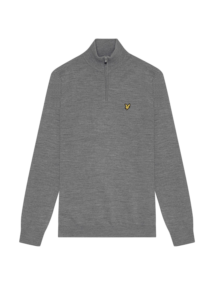 Lyle & Scott Grey Golf Quarter Zip Merino Jumper - Image 5 of 5