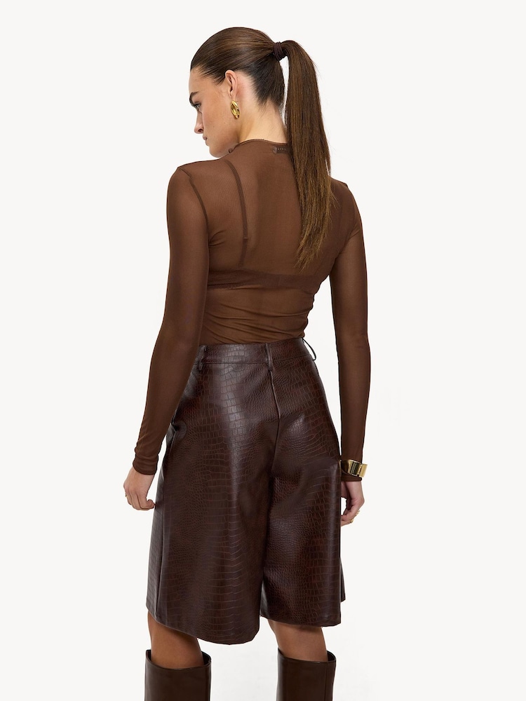 LOAVIES Hold The Haze Of Autumn Brown Shorts - Image 2 of 5 LOAVIES Hold The Haze Of Autumn Brown Shorts - Image 2 of 5