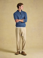 Joules Hillside Blue Quarter Zip Knitted Jumper - Image 4 of 6