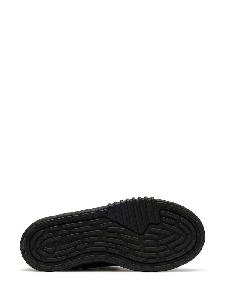 Clarks Black Younger Boys Black Somerset Flex Standard Fit Leather Trainers - Image 6 of 6