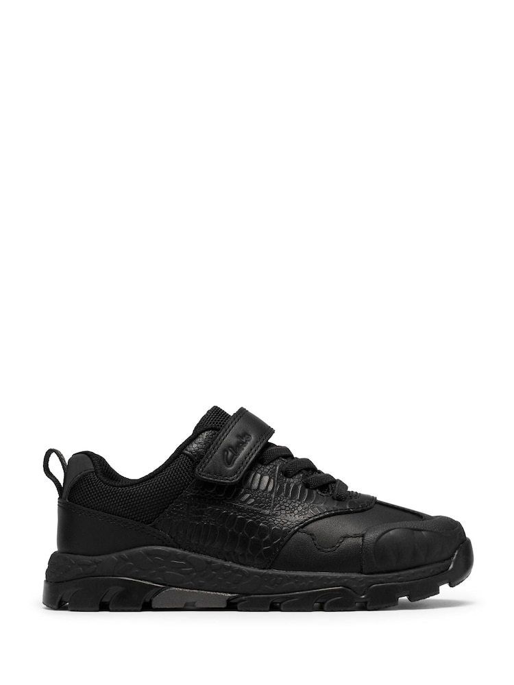 Clarks Black Standard Fit Steggy 2 Soar Leather Trainers - Image 1 of 6 Clarks Black Standard Fit Steggy 2 Soar Leather Trainers - Image 1 of 6