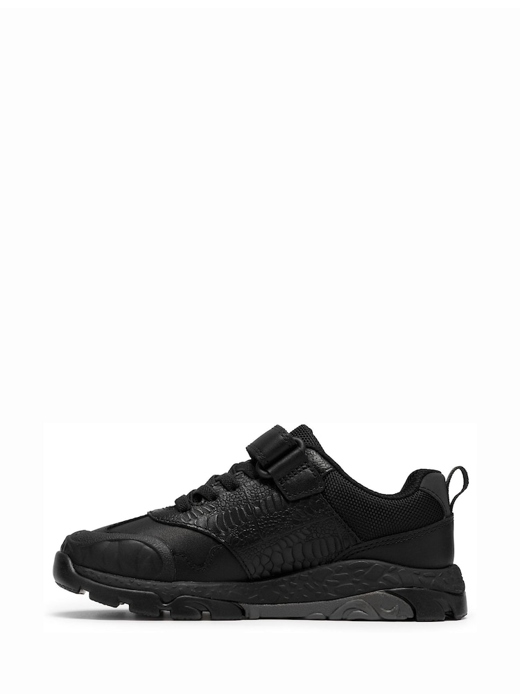 Clarks Black Standard Fit Steggy 2 Soar Leather Trainers - Image 2 of 6 Clarks Black Standard Fit Steggy 2 Soar Leather Trainers - Image 2 of 6