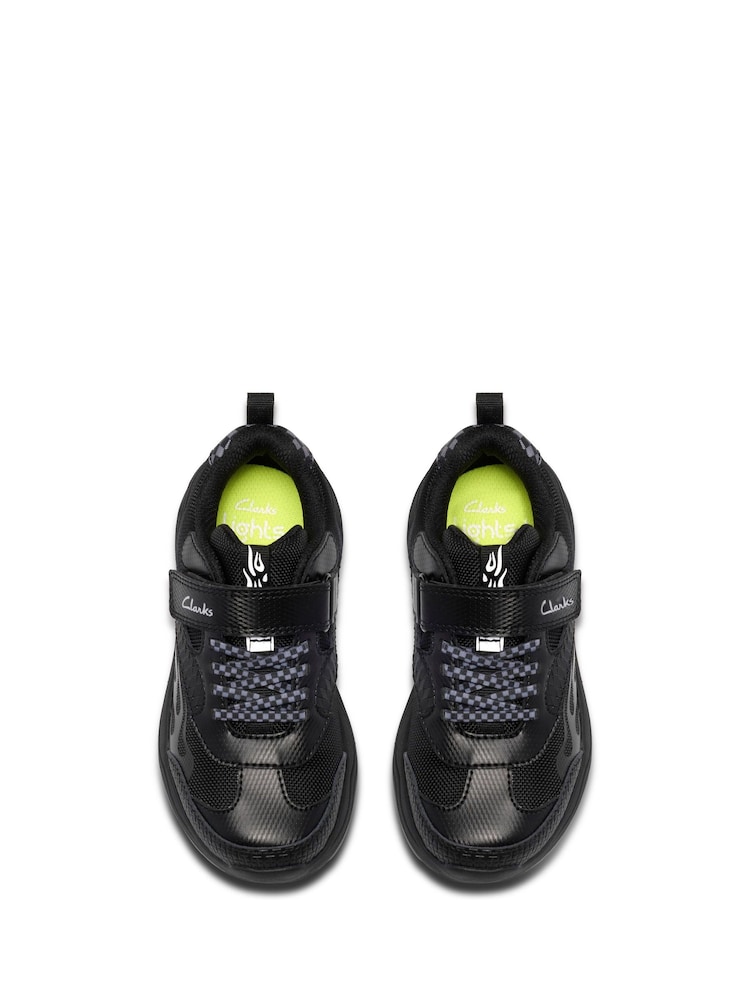 Clarks Black Standard Fit Gleam Go Trainers - Image 1 of 6 Clarks Black Standard Fit Gleam Go Trainers - Image 1 of 6