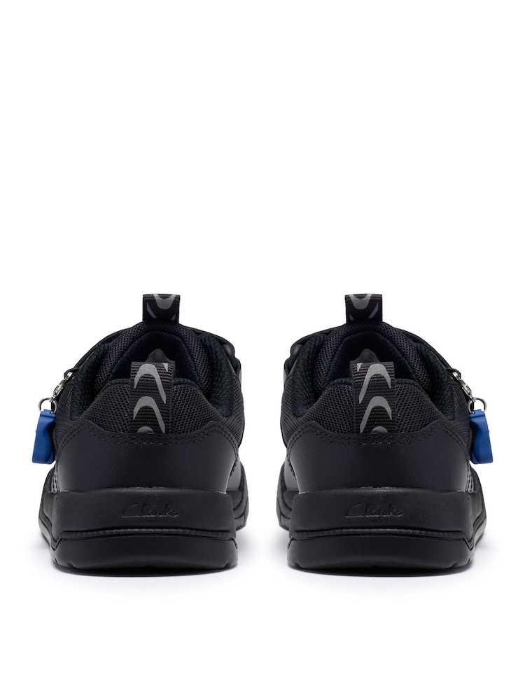 Clarks Black Younger Boys Standard Fit Laser Play Trainers - Image 5 of 5