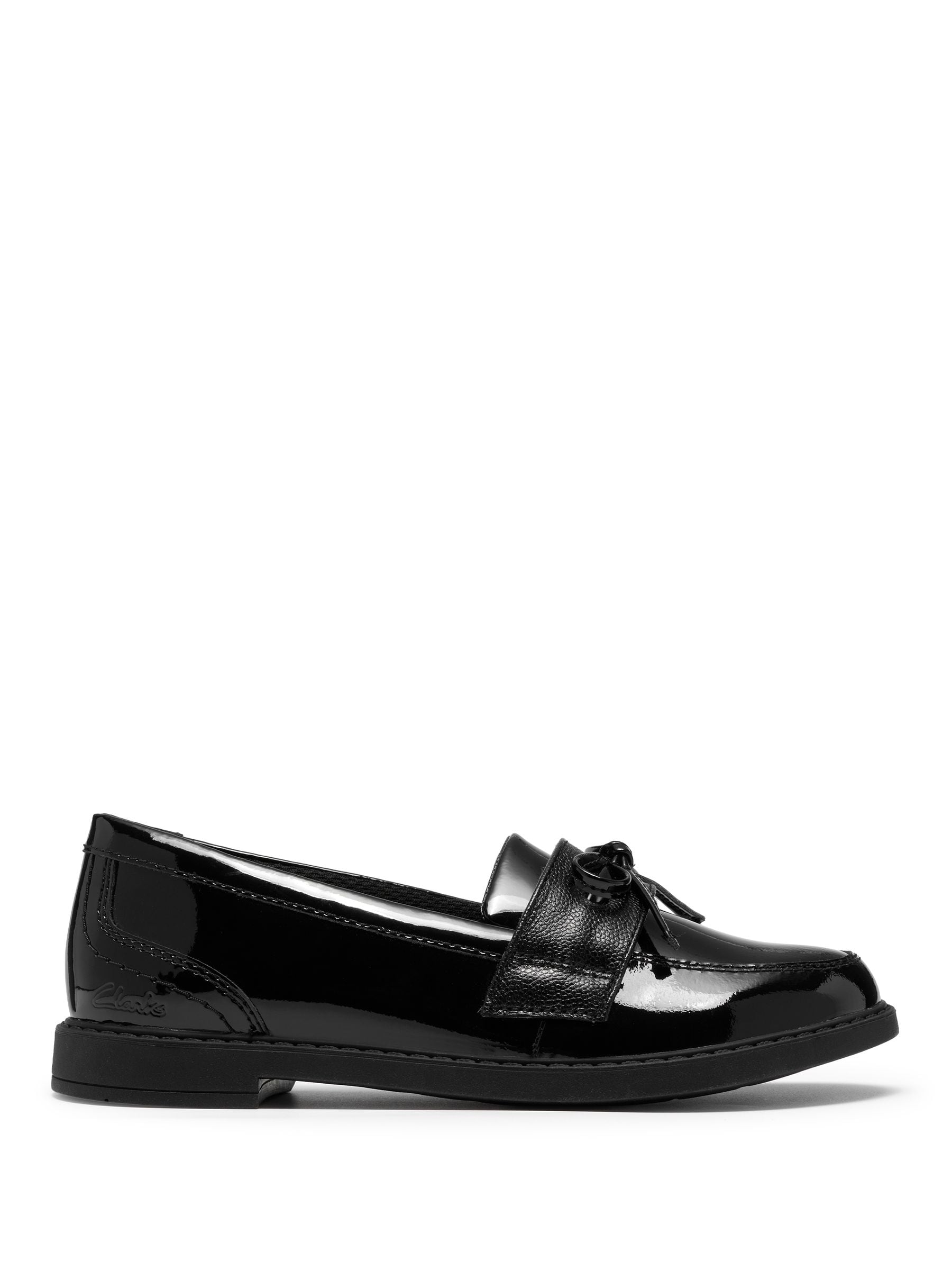Clarks Girls Black Patent Scala Lane O School Shoes Colour: :, Fit: G Junior Size 2 Kids - Image 3