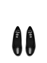 Clarks Black Porto Dress Leather Ballerina Shoes - Image 6 of 6