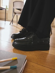 Clarks Black Leather Derry Boat Shoes - Image 1 of 3