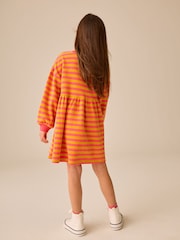 Pink and Orange Stripe Cosy Rib Jumper Dress (3-16yrs) - Image 3 of 4
