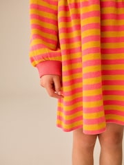 Pink and Orange Stripe Cosy Rib Jumper Dress (3-16yrs) - Image 4 of 4