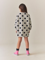 Grey Marl Polkadot - Платье-джемпер с длинными рукавами и пайетками (3-16лет) - Изображение 3 4