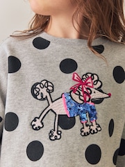Grey Marl Polkadot - Платье-джемпер с длинными рукавами и пайетками (3-16лет) - Изображение 4 4