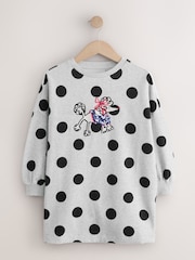 Grey Marl Polkadot Long Sleeve Sequin Jumper Dress (3-16yrs) - Image 5 of 8
