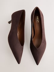 Chocolate Brown Forever Comfort® Point Toe Kitten Heels - Image 7 of 10