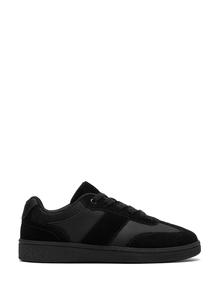 Clarks Black Suede Standard Fit Cypress Lace Trainers - Image 1 of 6 Clarks Black Suede Standard Fit Cypress Lace Trainers - Image 1 of 6