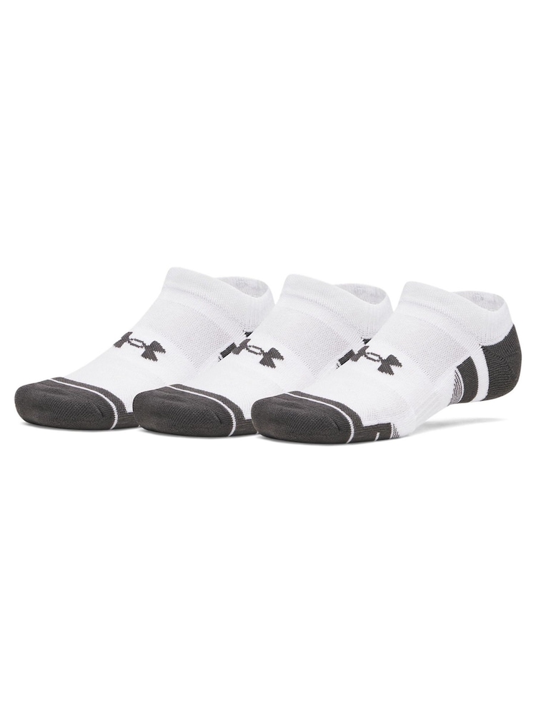 Under Armour White Performance Tech NoShow Socks 3 Pack - Image 1 of 3 Under Armour White Performance Tech NoShow Socks 3 Pack - Image 1 of 3