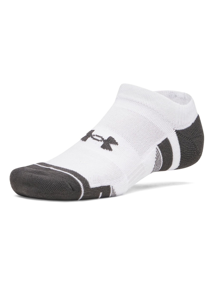 Under Armour White Performance Tech NoShow Socks 3 Pack - Image 3 of 3 Under Armour White Performance Tech NoShow Socks 3 Pack - Image 3 of 3