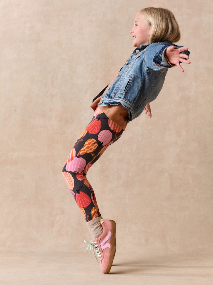 Pink/Orange Pumpkin Leggings (3-16yrs) - Image 2 of 8 Pink/Orange Pumpkin Leggings (3-16yrs) - Image 2 of 8