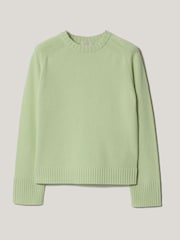 أخضر - كنزة صوف وكشمير بياقة دائرية من Jigsaw - Image 6 of 6