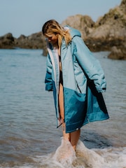 Blue/Light Grey - dryrobe Advance Long Sleeve Changing Robe - Slika 1 od 10