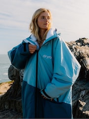 Blue/Light Grey - dryrobe Advance Long Sleeve Changing Robe - Slika 2 od 10