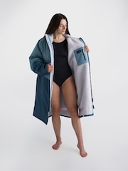 Blue/Light Grey - dryrobe Advance Long Sleeve Changing Robe - Slika 6 od 10