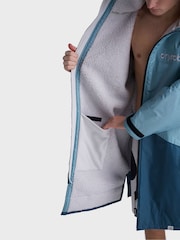 Blue/Light Grey - dryrobe Advance Long Sleeve Changing Robe - Slika 7 od 10