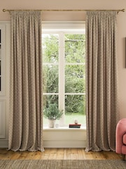 Joules Ochre Floral Foulard Lined Pencil Pleat Curtains - Image 1 of 3