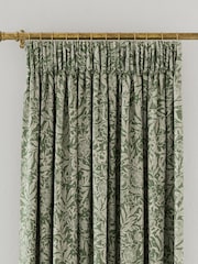 Joules Green Twilight Ditsy Lined Pencil Pleat Curtains - Image 3 of 3