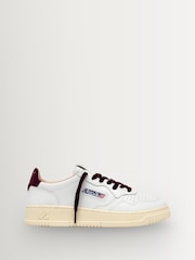 AUTRY White Medalist Leather Low Top Trainers with Velvet Back Tab and Lace - Image 1 of 7