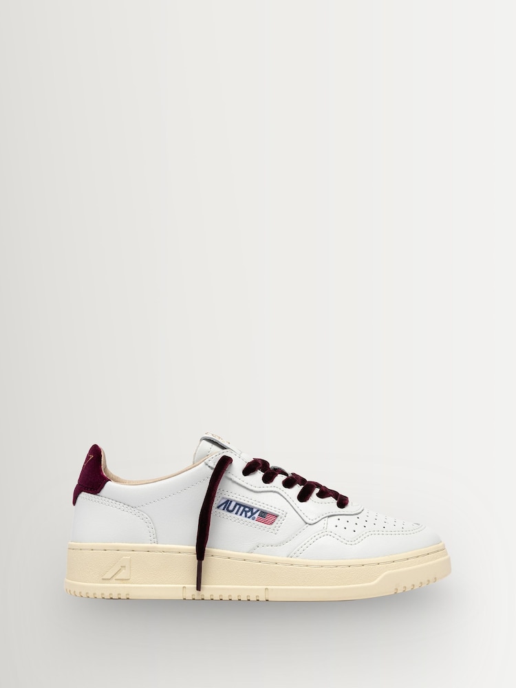 AUTRY White Medalist Leather Low Top Trainers with Velvet Back Tab and Lace - Image 1 of 7 AUTRY White Medalist Leather Low Top Trainers with Velvet Back Tab and Lace - Image 1 of 7