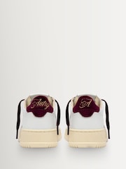AUTRY White Medalist Leather Low Top Trainers with Velvet Back Tab and Lace - Image 3 of 7