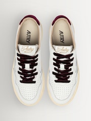 AUTRY White Medalist Leather Low Top Trainers with Velvet Back Tab and Lace - Image 4 of 7