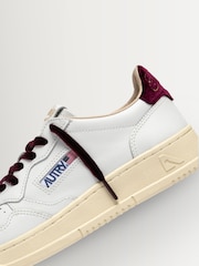 AUTRY White Medalist Leather Low Top Trainers with Velvet Back Tab and Lace - Image 5 of 7