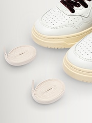 AUTRY White Medalist Leather Low Top Trainers with Velvet Back Tab and Lace - Image 6 of 7
