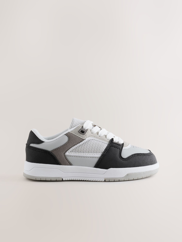 Grey/Black Standard Fit (F) Lace Up Smart Trainers - Image 2 of 5 Grey/Black Standard Fit (F) Lace Up Smart Trainers - Image 2 of 5