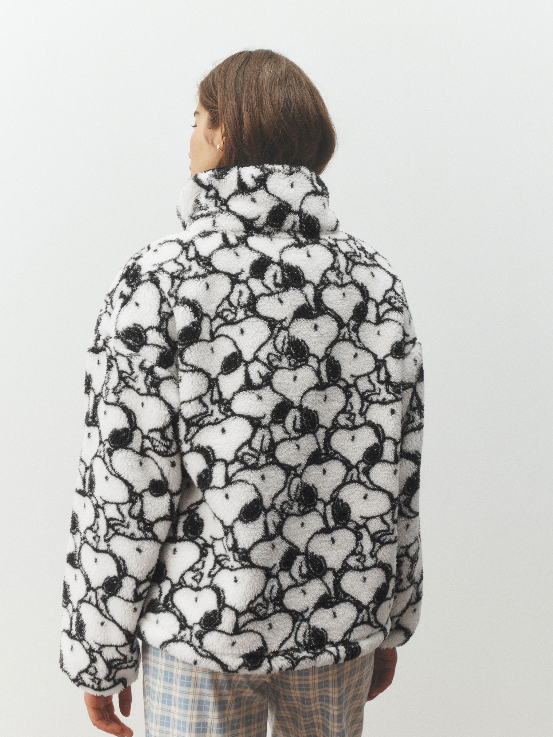Buy Cream Snoopy Half Zip Borg Fleece from Next USA