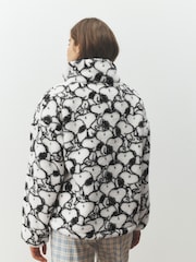 Cream Snoopy - Fleece Borg cu fermoar pe jumătate - Imaginea 3 din 7