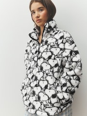 Cream Snoopy - Fleece Borg cu fermoar pe jumătate - Imaginea 4 din 7