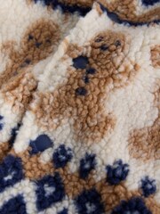 Navy Gingerbread Borg Fleece Shacket (3mths-7yrs) - Image 4 of 5